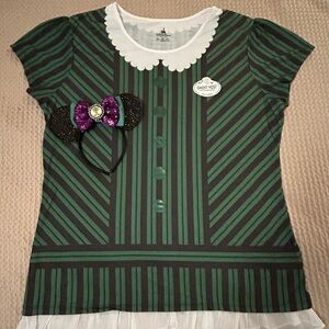 Disney Parks Haunted Mansion Costume T Shirt Short Sleeve Hostess w/ BONUS ears!